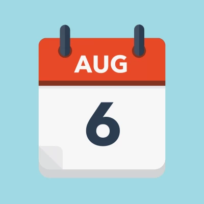 Calendar icon showing 6th August