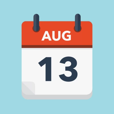 Calendar icon showing 13th August