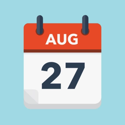 Calendar icon showing 27th August